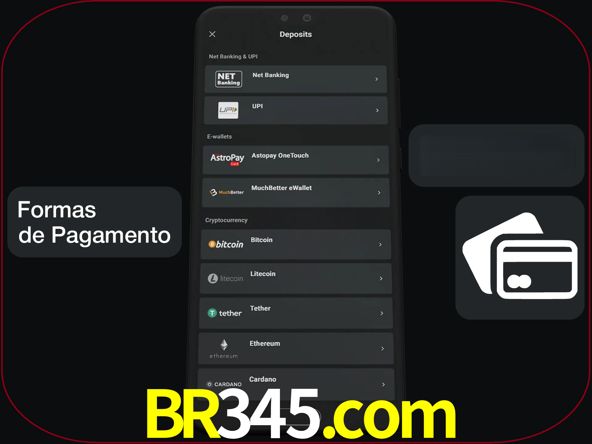 Escolha a forma de pagamento de sua preferência.