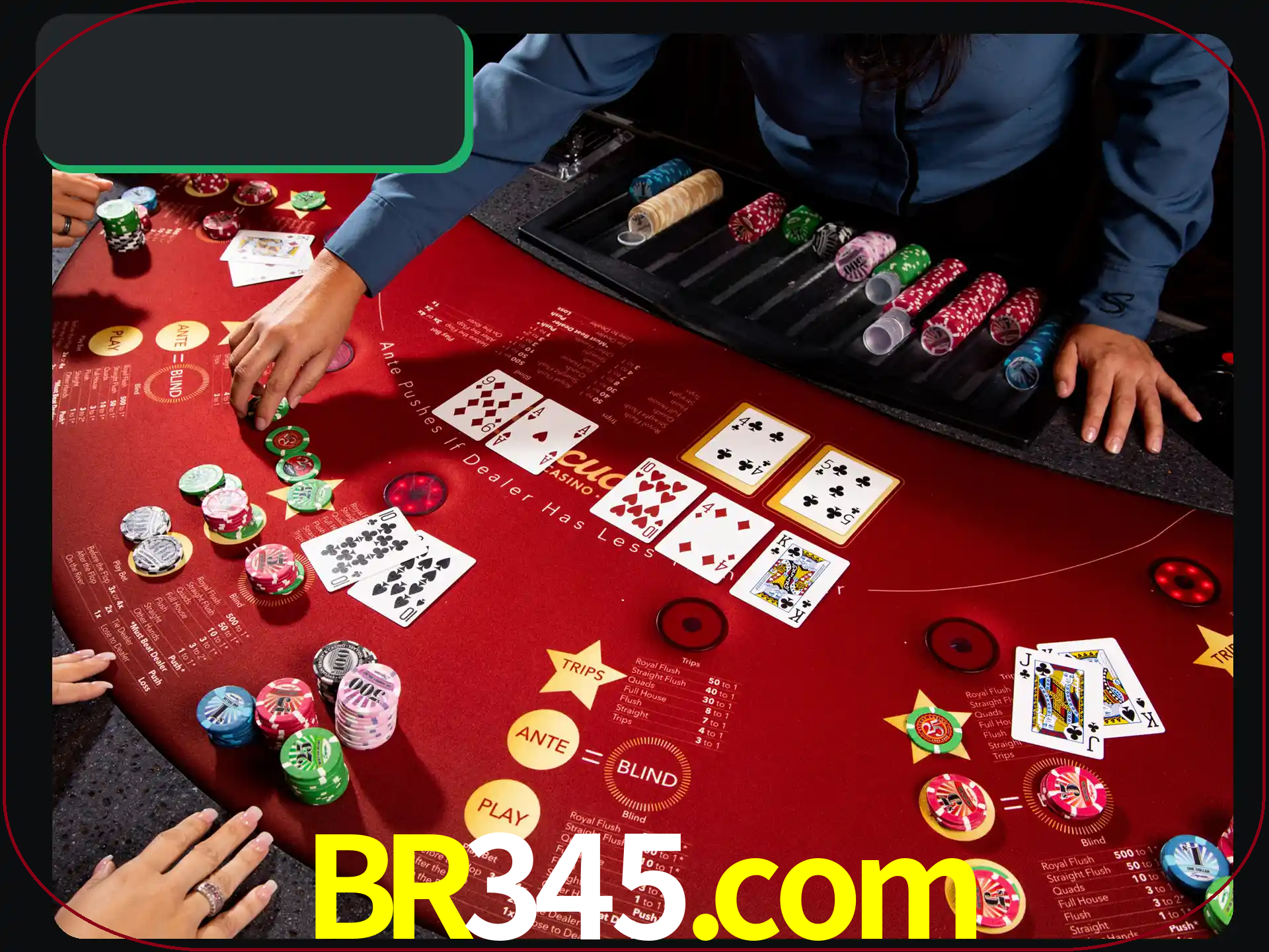 Jogue pôquer com pessoas reais em uma mesa.